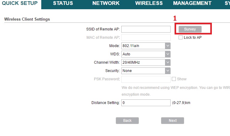 TPLink CPE 220 point to point configuration