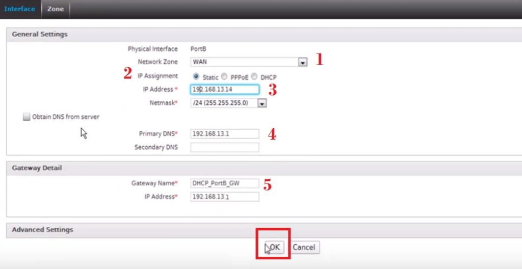 cyberoam firewall internet configuration