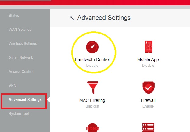 how to control bandwidth in iball router