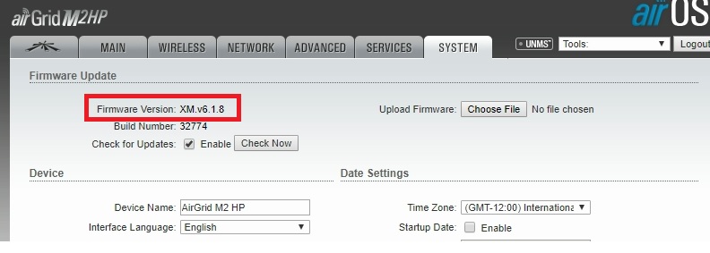 UBNT unifiwifi basestation firmware update