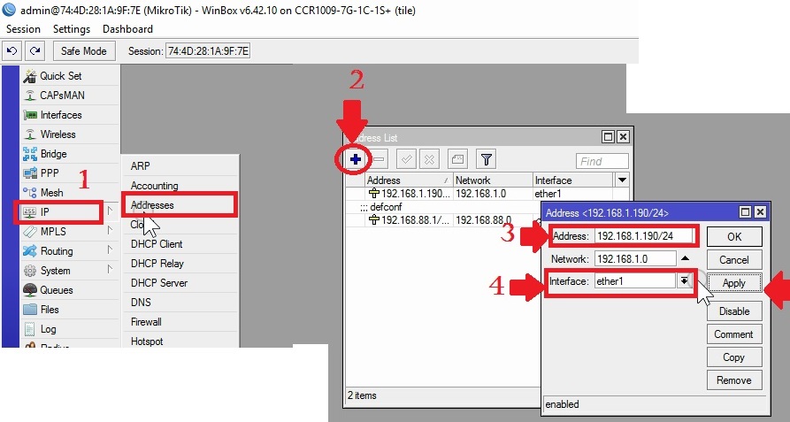 mikrotik cloud core router ccr1009-8g-1s configuration