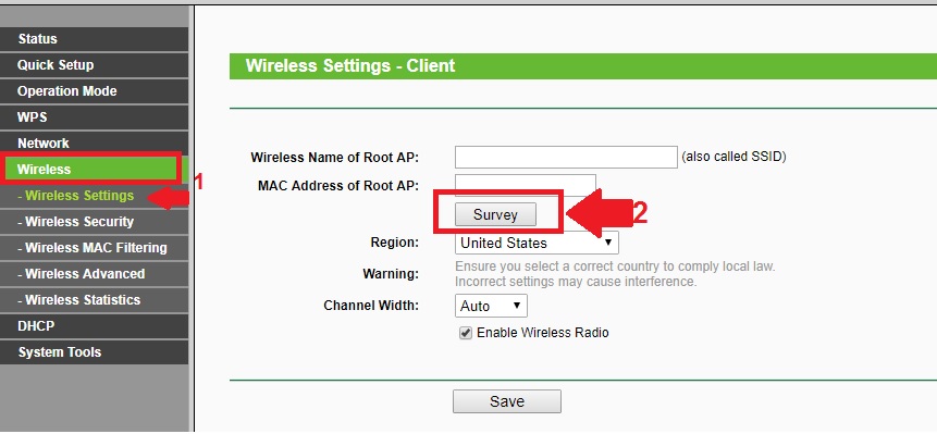 config a router to act as a client and access another wireless AP