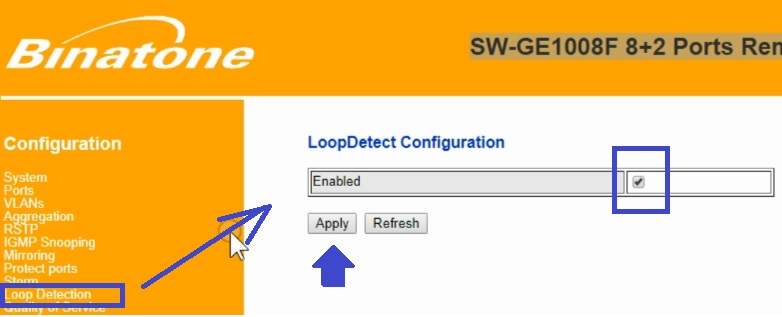 richer link manage switch loop configuration