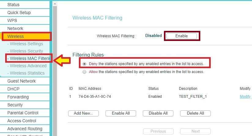 blacklist mac address wifi