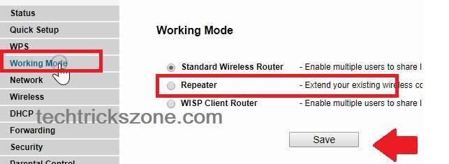  tp-link archer c7 repeater mode