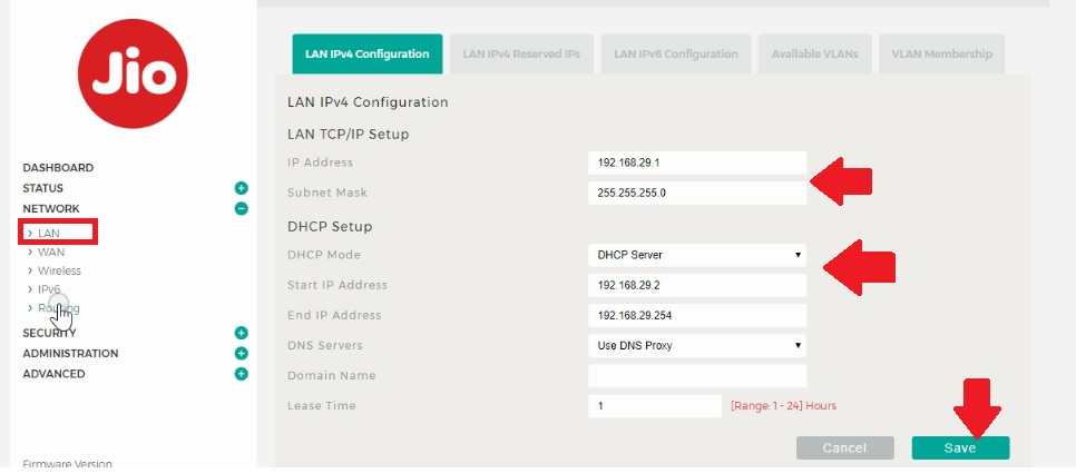 jio giga fiber router username and password