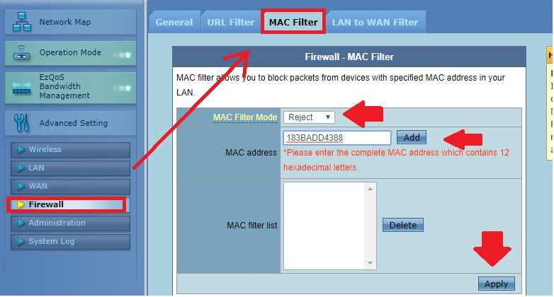 asus mac address authentication