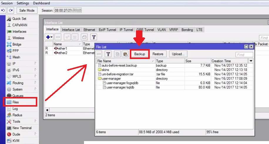 mikrotik copy log from memory