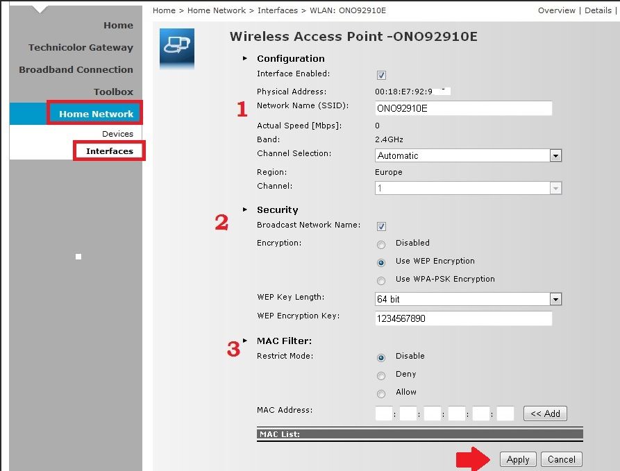 technicolor modem username and password