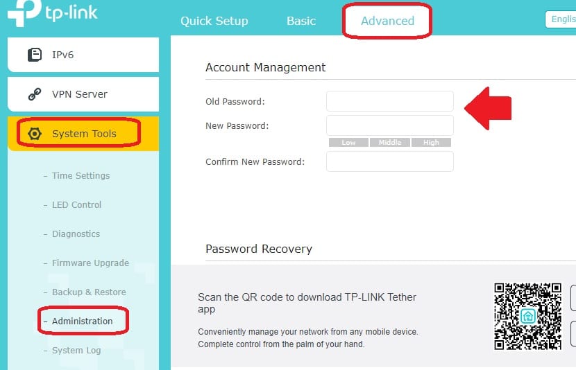 change TP-link C9 password