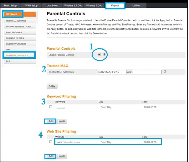 how to enable mac filtering on arris router