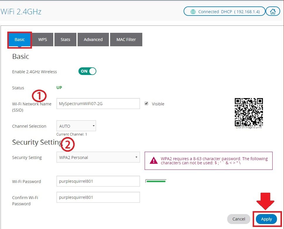 spectrum internet router login