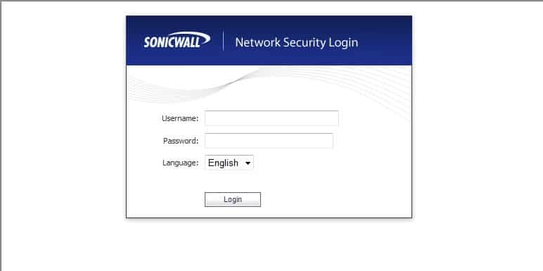 Sonic wall security device login