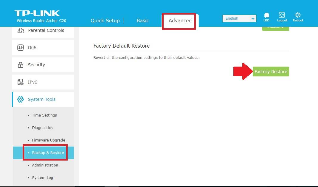 How to reset TP-Link router to factory defaults