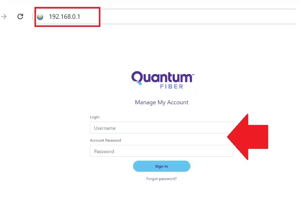 quantum fiber modem login