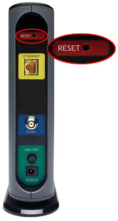 Motorola router reset button not working