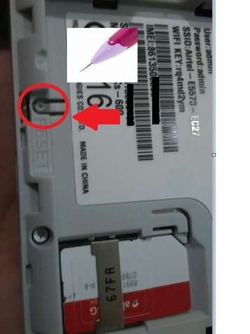 how to reset airtel 4g hotspot login password